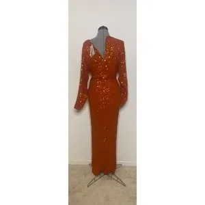 ASOS Dresses Burnt Orange Sequined Gown Poshmark